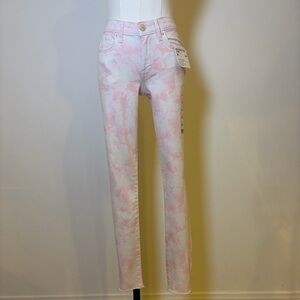 William Rast Pink Tie Dye Mid Rise Perfect Ankle Skinny Jeans Size 24/00 Junior
